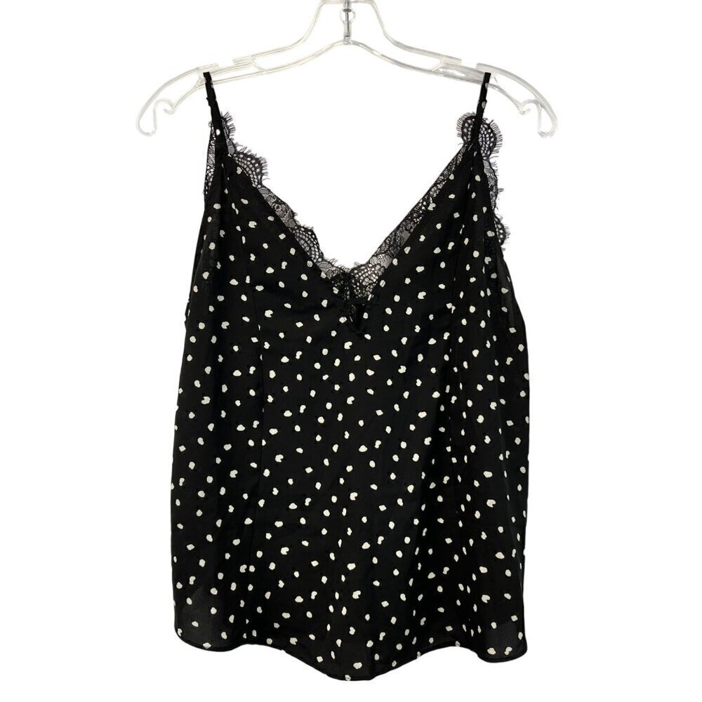 Escape by Blu Pepper Women’s Lace Trim Sleeveless Blouse V-Neck Size Medium